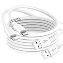 Cable iPhone 2M 2Pack[Certificado Apple MFi], Cable Cargador iPhone 2M Cable Lightning USB Cable iPhone Carga Rápida Cable Cargador para Apple iphone 14/13/12/11 Pro Max/XS/XR/X/8/7/6s/5/SE,iPad Mini