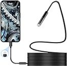 Endoscope Camera, Hopefox Wireless USB Endoscope Inspection Camera Flexible Rigid Snake Camera with 6 LED Lights, 7.9mm IP67 Waterproof Tube Sink Pipe Drain Camera for Android, iPhone, iPad(9.8FT)