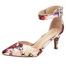 DREAM PAIRS Women's Lowpointed Floral Low Heel Dress Pump Shoes - 9 M US
