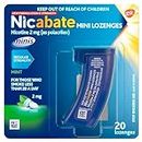 Nicabate Minis Lozenge Mint 2MG, assists with smoking cravings, 20 Pack