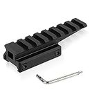 ToopMount Fast Optic Riser Mount Base 20mm Picatinny Rail 8 Slots 3.5" Length 0.9" Height Short Mount Adapter Forward Offset Rail Mount Accessories