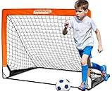BAYINBULAK Porta da Calcio per Bambini per Rete da Calcio Allenamento Regalo del Festival (4'x3', Arancione)-1 Pack