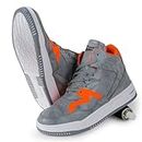 Zixer Urban Retro Series Men's High Ankle Casual Shoes for Men Chunky Fashion Sneakers for Boys| Dancing Shoes High Tops for Men Grey