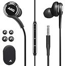 Original Samsung AKG Earbuds 3.5mm in-Ear Earbud Headphones with Remote & Mic for Galaxy A71, A31, Galaxy S10, S10e, Note 10, Note 10+, S10 Plus, S9 - Includes Rubber Pouch - (AKG + Black Pouch)