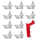 LUTER 20pcs 1/4inch Track Spikes with Spike Wrench Stainless Steel Replacement for Sports Shoes Long Jump Track and Field Sprint (Silver)