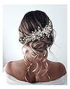 Unicra Diadema de flores de vid para novia y boda, accesorios para el cabello para mujeres y niñas (plata)