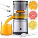 Zulay Kitchen Juice Vortex Lemon & Orange Juicer - Electric Citrus Squeezer & Presser - Rechargeable Juicer Machine - Wireless Portable Juicer - USB Charger & Cleaning Brush Included (Black/Silver)