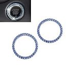 Allure Auto® (Blue) Crystal Rhinestone Car Engine Start Stop Decoration Ring, Push to Start Button Cover, Key Lgnition Starter Knob Ring Compatible with Isuzu D-Max V-Cross