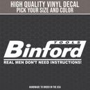 Binford Tools Car Decal, Toolbox Decal, Truck Decal Home Improvement Decal