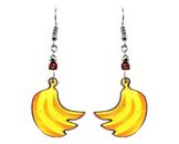 Banana Earrings Tropical Fruit Art Accessories Women Cute Island Food Jewelry
