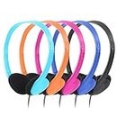 CN-Outlet Kids Headphones for Classroom in Bulk Multi Colored 5 Pack, Wholesale Children On-Ear Headset Perfect for Schools, Student, Libraries, Computer Lab, Testing Centers (5Pack)