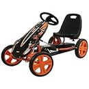 hauck Speedster Pedal Car with 3 Way Adjustable Bucket Seat, Hand Brake, and Robust Steel Tube Frame for Indoor and Outdoor Use, Orange
