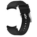 Prolet Soft Silicone Smart Watch Strap Compatible with Samsung Galaxy Watch 4,Watch 5,Watch 6 40mm/42mm/44mm/46mm Silicone Strap-Black