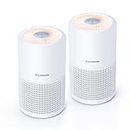 FULMINARE Air Purifiers for Bedroom (2 Pack) H13 HEPA Air Filter Cleaner with LED Light, Timing Settings, 3 Fan Speeds, Smart Portable Air Purifier for Home, Smoker, Remove 99.97% Dust, Pet Dander