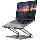 Lamicall Adjustable Laptop Stand, Portable Laptop Riser, Aluminum Laptop Stand for Desk Foldable, Ergonomic Computer Notebook Stand Holder for MacBook Air Pro, Dell XPS, HP (10-17.3'') - Black