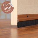 Deco Window Door Seal Draft Stopper Weather Stripping Sound Blocker w/ Aluminium Plate & Brush Door Sweep in Brown | Wayfair 0064986-K146