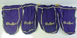 Lot of 4 Crown Royal 750ml Purple Drawstring Bags - 9"