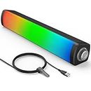LENRUE Computer Speakers for Desktop Monitor, PC Speakers with Knob Control, Bluetooth Connect,Touch Colorful Lights, USB Powered for Computer, PC, Laptop, Tablet, Phone