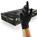 Unigloves PRO.TECT Black GA0042 Nitrile Single Use - Multipurpose, Powder Free Disposable Gloves, Box of 100 Gloves, Black, Small
