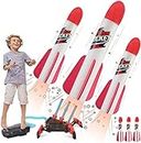 Lanzador de cohetes múltiple de juguete para niños, dispara hasta 100 pies, con 6 cohetes de espuma, juguetes al aire libre para niños de 4 a 8 a 12 años, regalos para niños y niñas de 4 a 5 6 7 8+