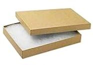 RJ Displays 25 Pack Cotton Filled Brown Kraft Color Cardboard Paper Jewelry Gift and Retail Boxes (Kraft, K75-25)
