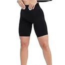 Yoga Shorts for Women Tummy Control Workout Leggings Seamless Butt Lifting High Waisted Short Leggings Solid Color Booty Shorts Tight Exercises Gym Fitness Short Pants Black