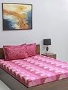 Bombay Dyeing Glory 104 TC 100% Cotton Abstract Queen Bedsheet with 2 Pillow Cover (‎2.24 x 2.44 Mtrs) | Wine