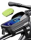 whale fall Bike Frame Bag Waterproof Bike Bag Bike Phone Holder Bike Phone Mount Hard Eva Pressure-Resistant Bike Accessories with TPU Touch-Screen Sun-Visor Rain Cover for Phones under 6.9''