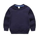 Infant Baby Boys Girls Solid Fashion Loose Warm Tops Sweatshirt Clothes Sweat à capuche Olive, bleu foncé, 5-6 Ans