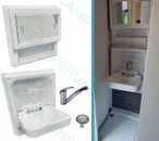 Campervan Bathroom Tip-Up Sink/Basin + Cabinet + Tap + Drain