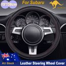 Upgraded Leather Automotive Car Steering Wheel Cover For Subaru 15inch Black Red