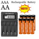 Paquetes de 8 baterías recargables de 1,5 V AA/AA tipo C y lote de carga inteligente