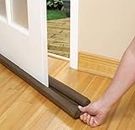 TECHNOVIBES™ Twin Draft Guard Under Fabric Door Cover Light Dust Cool Air Stop Escape Protector for Doors, Windows, Under Door Twin Draft Fabric Guard Cover -Brown,91x11.5x3.5 (39) (Pack of 1)