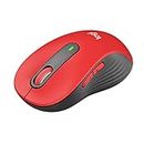 Logitech Signature M650 L Full Size Wireless Mouse - for Large Sized Hands, 2-Year Battery, Silent Clicks, Customizable Side Buttons, Bluetooth, for PC/Mac/Multi-Device/Chromebook - Classic Red