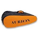 AURION Great Durable Dual Shoulder Strap Equipment Bag - (Orange x Black, 40L, 1pc) | Badminton Kit Bag | Shuttle Bag | Sports Bag for Men and Women | Multiple Compartments | Waterproof and Dustproof