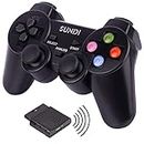 TCOS TECH PS2 Wireless Controller Twin Vibration Wireless Controller Compatible for PS2/PS1/PSX - 2.4G Dual Vibration Gamepad Remote Joypad with Receiver Compatible for PS2
