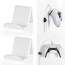 OAPRIRE Game Controller Holder Stand Wall Mount(2 Pack) for PS4 / Xbox One/Steam/Switch/PC Controller - Universal PS4 Xbox one Controller Accessories with Cable Clips - Stick on - White