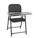 Avvic Mart Alloy Steel Study Chair With Cushion & Writing Pad[Light Brown](Pack Of 1)