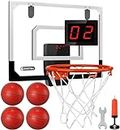Mini Basketball Hoop for Kids Adults, Over The Door Basketball Hoop, Door Room Basketball Hoop with 4 Red Rubber Balls, Indoor Outdoor Sport Games for Boys Girls for Home Office Door Wall Pool