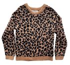 Suéter para niñas Old Navy Cheetah marrón negro manga larga - talla 5T