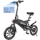 ANCHEER Folding Electric Bike for Adults, 20MPH Ebike, UP to 45 Miles Electric Bikes, 14" Foldable Electric Bicycle for Women/Men, Cruise Control Ebikes, LCD Digital Display, Dual Suspension