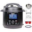 Wellspire 6 Litres Instant Pot - #304 Stainless Steel - Pressure Cook, Sauté, Steam, Delay Start and more - India's first 4" LCD display Electric Pressure Cooker