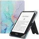 HGWALP Universal Stand Case for 6-6.8 inch eReaders,Premium PU Leather Sleeve Stand Cover with Handstrap Compatible with All 6" 6.8" Paperwhite/Kobo/Tolino/Pocketook/Sony E-Book Reader-Marble Blue