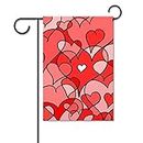 Abstract Love Heart Background Garden Flag 12x18 Inch Vertical Double Sided Banner Yard Flags for Home Party Decor