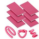SWEETPEA®Flexible Curling Rods Flexi Rods Hair Curlers Set,Twist Foam Hair Rollers No Heat Hair Curlers Rollers,Steel Pintail, Rat Tail Comb for Short and Long Hair (0.3 X 7 INCH(EXTRA SMALL) 10PCS)