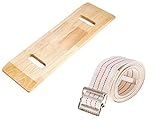 COW&COW 24" Wooden Transfer Board and 60" Transfer Belt Kit for Patient, Senior and Handicap Move Assist and Slide Transfers (24Inch)