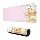 Kawaii Large Pink Mouse Pads with Design Novelty Anime Keyboard Pad Non-Slip Extended Full Desk Cute Keyboard Mat Waterproof XXL Gaming Mousepad for Girl Gift Notebook Office Pad Computer 15.7x31.5In