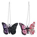 2pcs Pink and Purple Butterfly Car Accessories Pendant  for Men Women