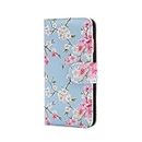 32nd Floral Series - Design PU Leather Book Wallet Case Cover for Apple iPhone 7 Plus & 8 Plus, Designer Flower Pattern Wallet Style Flip Case With Card Slots - Spring Blue