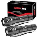 wowlite Tactical Flashlight, Wowlite Ultra Bright XML T6 LED Torch with 5 Light Modes & Adjustable Focus for Emergency Camping Hiking (2 Pack)